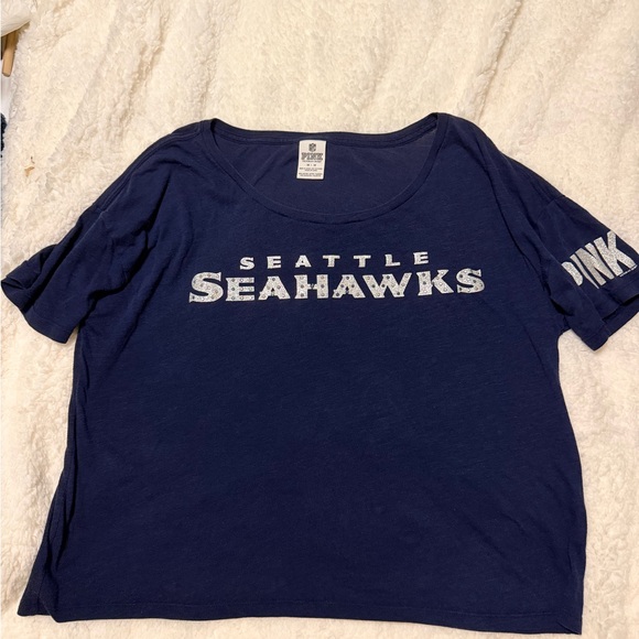 PINK Victoria's Secret Other - PINK Victoria's Secret Navy Kids Seattle Glitter & Stud Tee